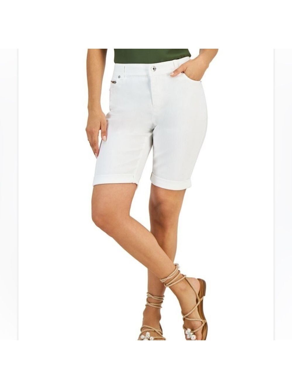I.n.c. INTERNATIONAL CONCEPTS
NWT 14P Women's High Rise Denim
Bermuda Shorts